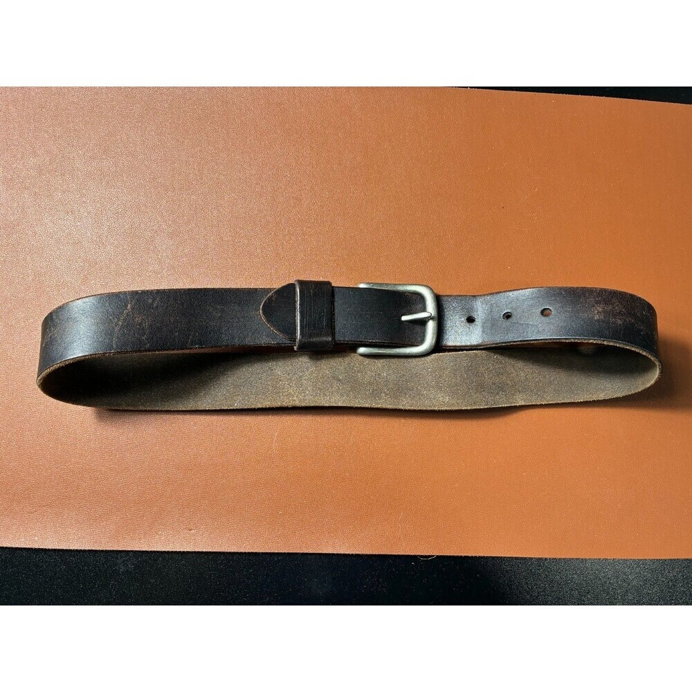 Men's Vintage Style Brown Leather Belt, Heavy Duty, Thick, Durable, Custom Sized